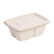 VIK® 1000 ML Rectangle ZM Disposable Food Containers Box With Lid, Biodegradable Bagasse (PACK 0F 600 PCS) - Image 5