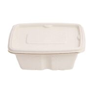 VIK® 1000 ML Rectangle ZM Disposable Food Containers Box With Lid, Biodegradable Bagasse (PACK 0F 600 PCS) - Image 7