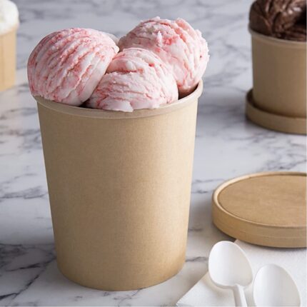VIK® 750 ML Round Disposable Kraft Paper Food Containers Box With Lids, Biodegradable (PACK OF 1000)
