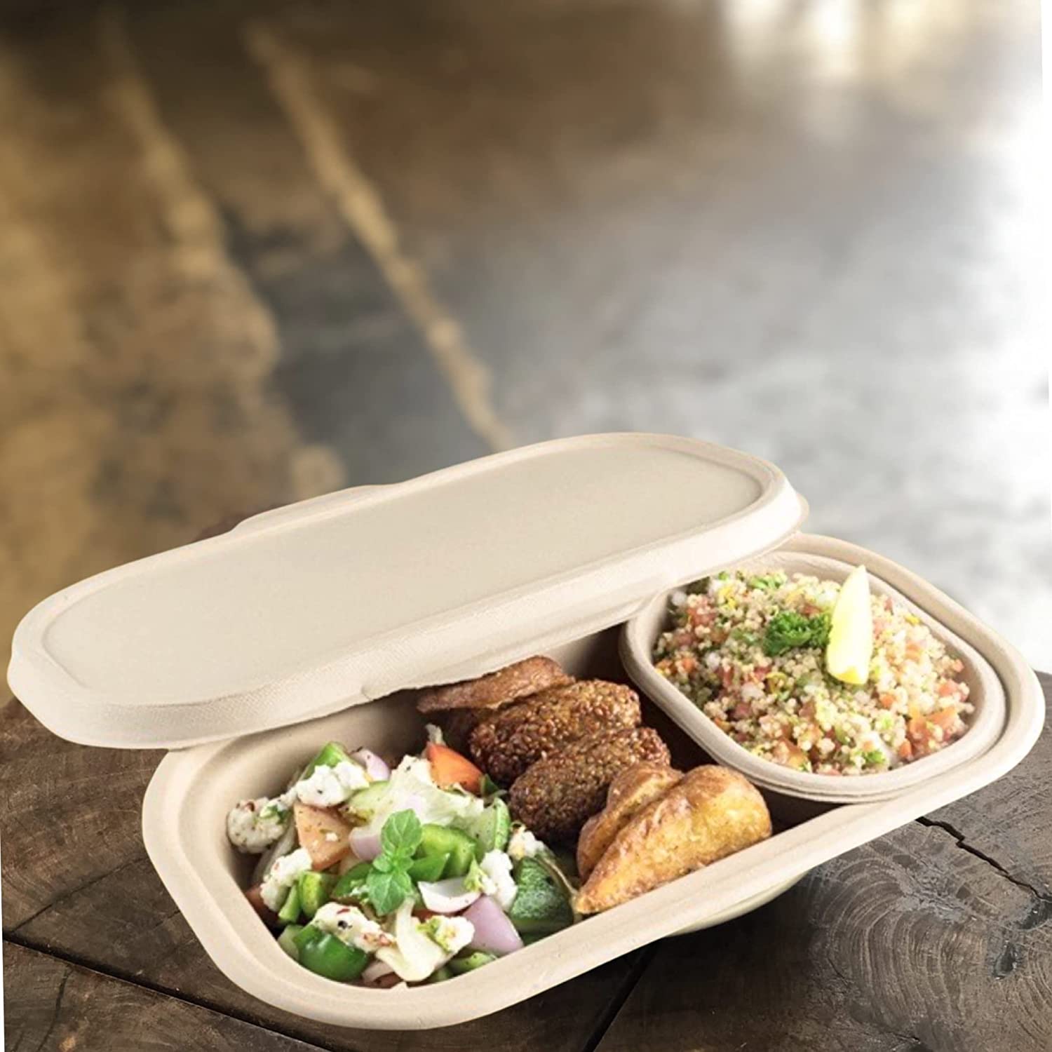 719mCuhJML._SL1500_-1.jpg VIK 750 ML Disposable Container Box With Lids (25), 250 ML Bowl (25), Biodegradable kraft Paper food storage Disposal Bowl, Take Away Box, Kitchen, Parties, , Delivery, Packaging, Cover, Brown (28 cm x 15 cm x 4 cm) - Image 1