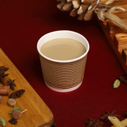 VIK® 150 ML Disposable Glasses (Pack of 50), Double Wall Cups 5 oz,Biodegradable Brown