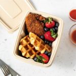 VIK® 750 ML Rectangle ZM Disposable Food Containers Box With Lid, Biodegradable Bagasse (PACK OF 600 PCS)