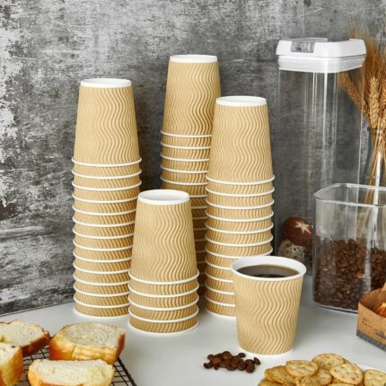 VIK® 150 ML DISPOSABLE BROWN PAPER RIPPLE GLASS, BIODEGRADABLE