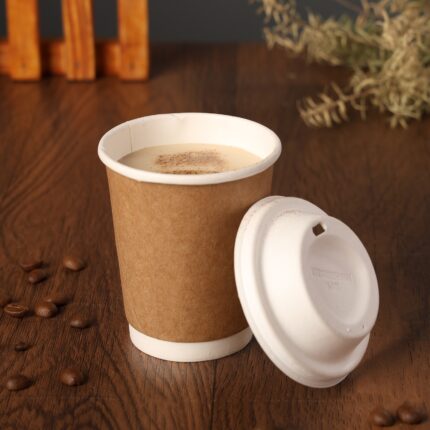 VIK® 250 ML DISPOSABLE BROWN PAPER GLASS, 8 oz DOUBLE WALL, BIODEGRADABLE